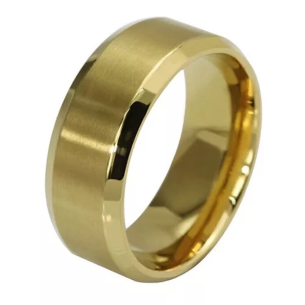 8mm Gold Stainless Steel Ring